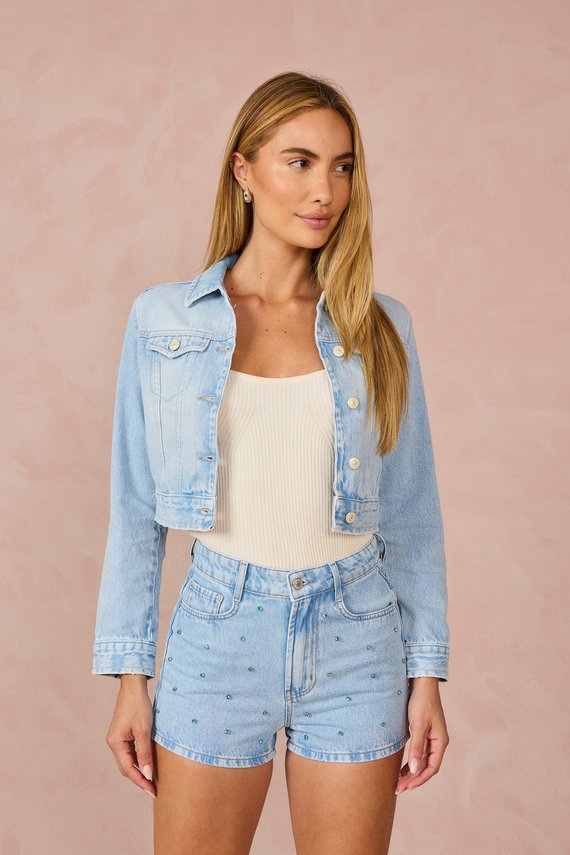 Shorts Jeans Feminino Setentinha Mini com Cintura Alta - DZ6820