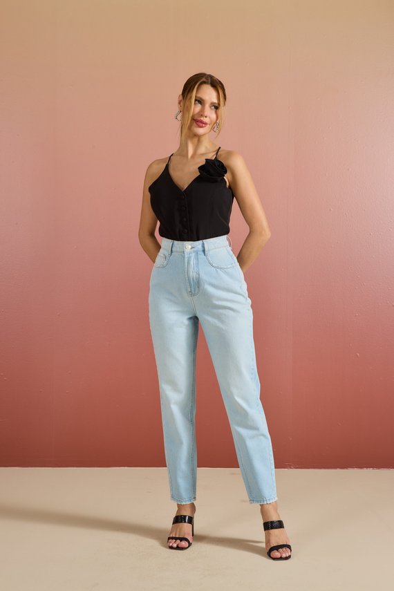 Calça Jeans Feminina Slouchy Cigarrete com Cintura Alta - DZ21210