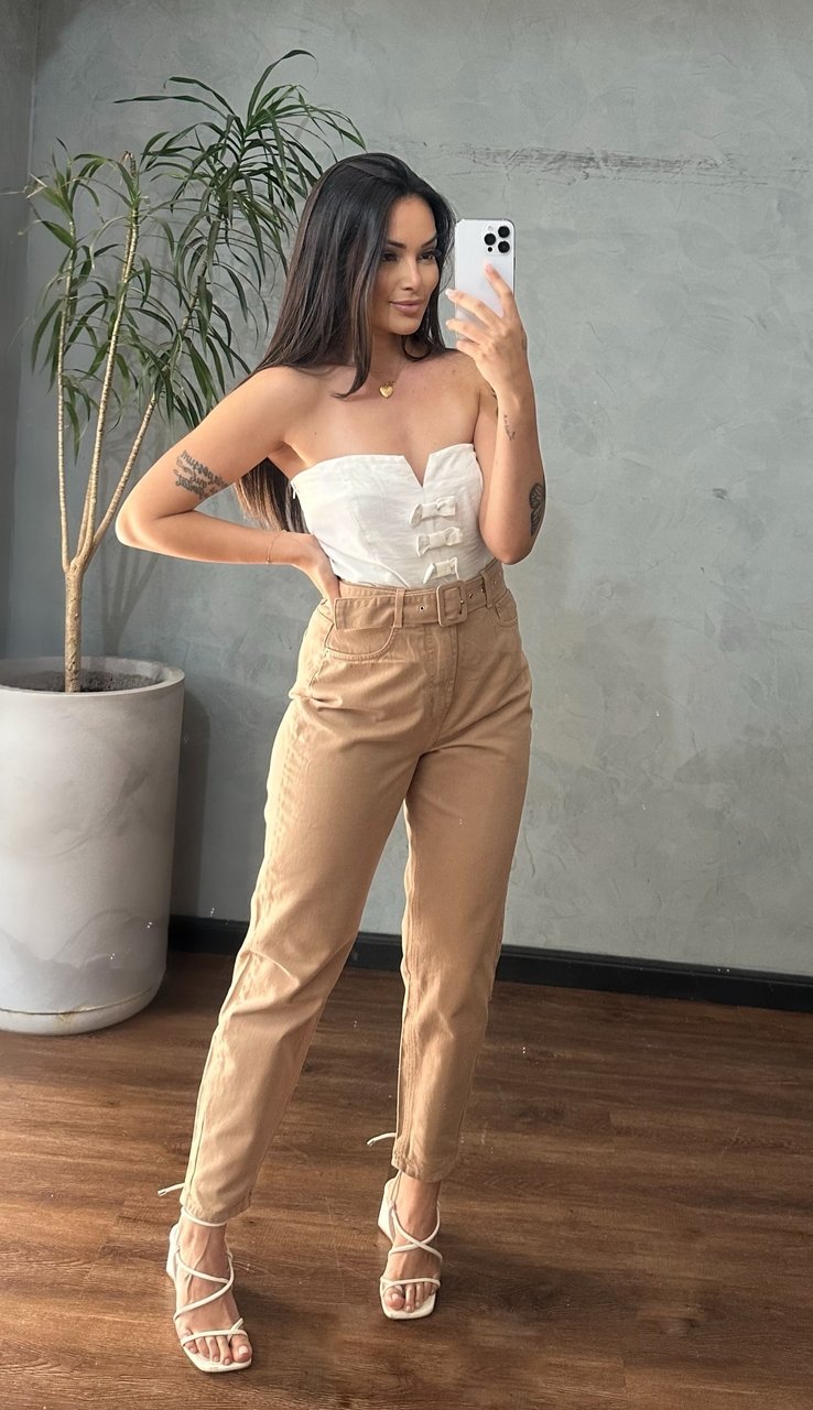 dz21157 calca slouchy cigarrete cintura alta