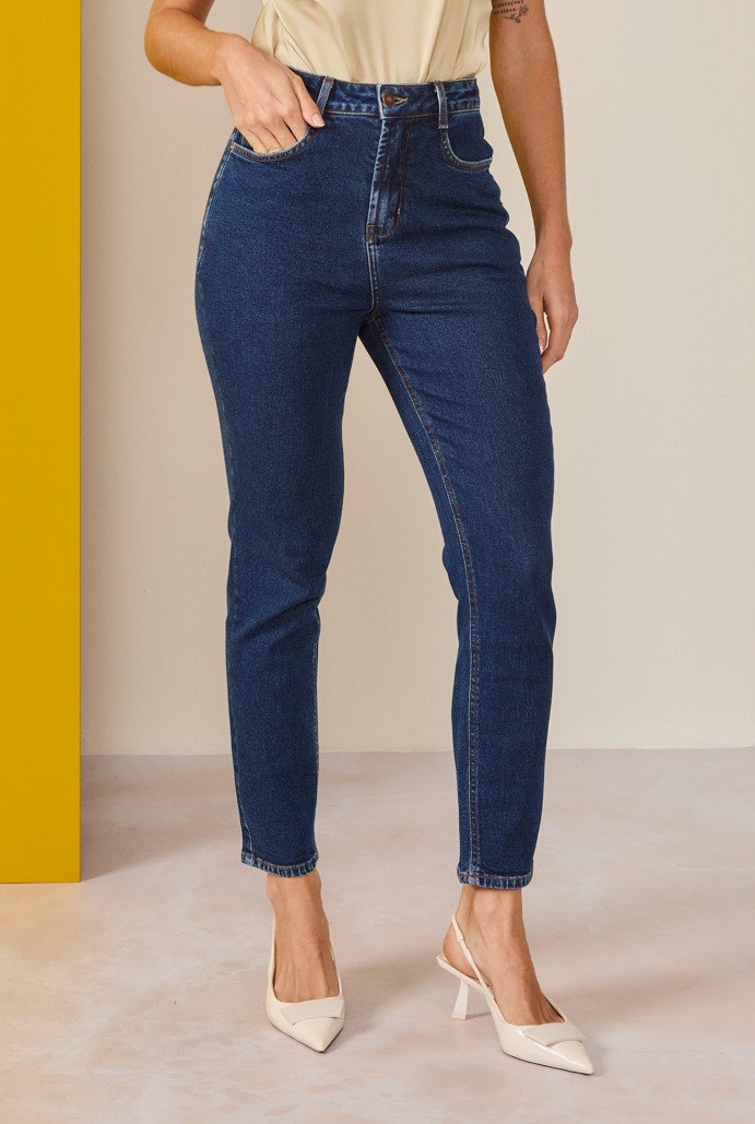 dz21154 com calca jeans feminina mom fit cigarrete com cintura alta frente 5