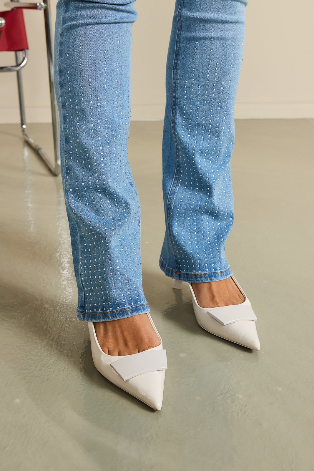 dz21117 re calca boot cut tradicional com cintura media detalhe 4