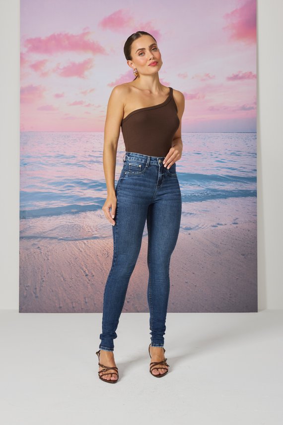 Calça Jeans Feminina Skinny Tradicional com Cintura Média - DZ21242