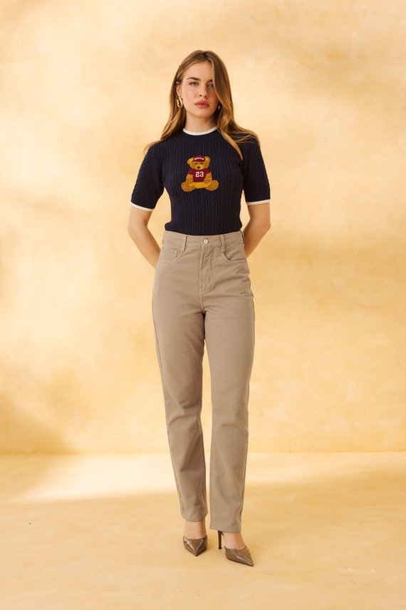 Calça Jeans Feminina Reta Tradicional com Cintura Alta - DZ21283