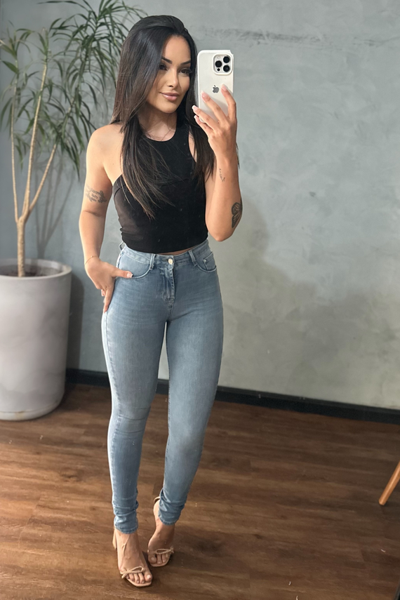 Calça Jeans Feminina Skinny Cigarrete com Cintura Média - DZ21171