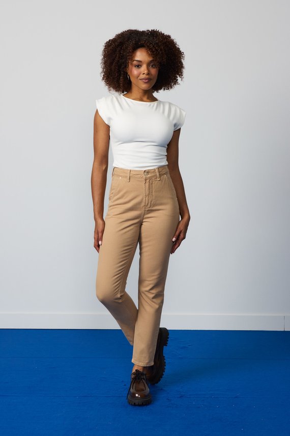 Calça Jeans Feminina Mom Cigarrete Cintura Alta - DZ21346