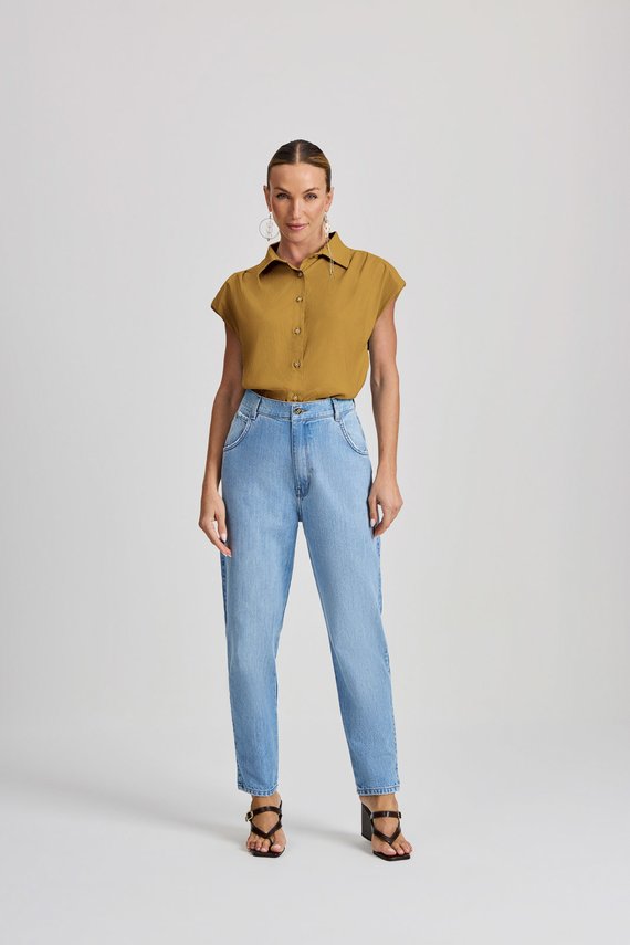 Calça Feminina Dallas Mom com Cintura Alta Cigarrete - IDX20196