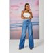dz21258 alg calca jeans feminina wide leg alongada com cintura alta frente 5
