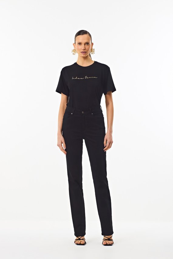 T-Shirt Feminina Soltinha Manga Curta - IDX13002.PRETO