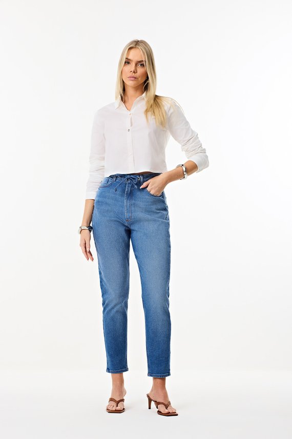 Calça Mom Plus Cintura Alta Cigarrete - IDX20040