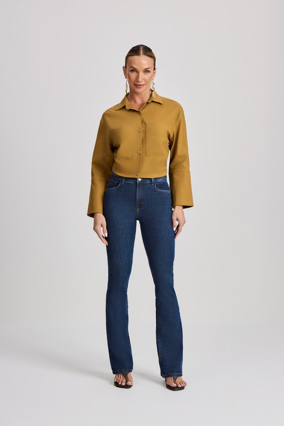 Calça Feminina London Reta com Cintura Média Tradicional - IDX20242