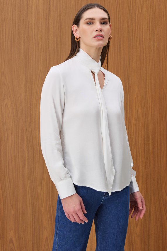 Camisa Feminina Solta Manga Longa Tradicional - IDX11035.OFF