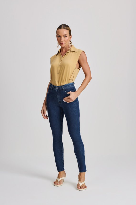 Calça Jeans Feminina London Skinny com Cintura Média Tradicional - IDX20177