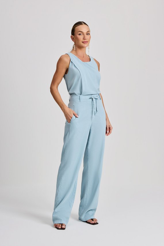 Calça Feminina Munique Wide Leg com Cintura Alta Tradicional - IDX20190.AZU