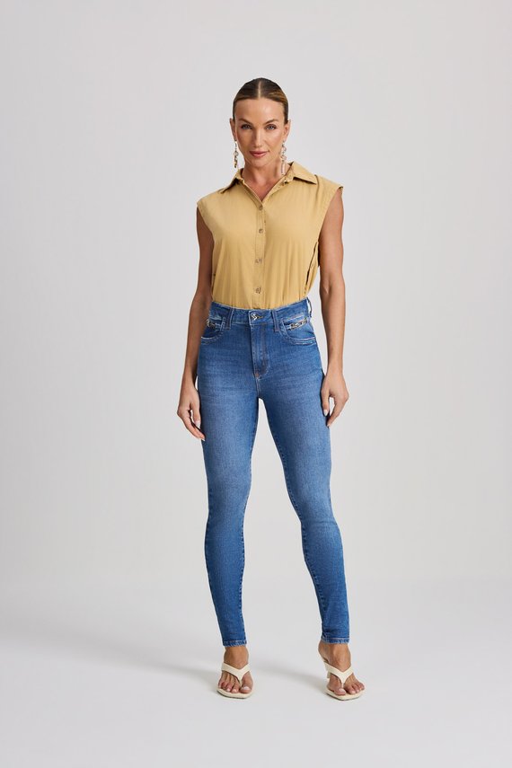 Calça Feminina London Skinny com Cintura Média Tradicional - IDX20203