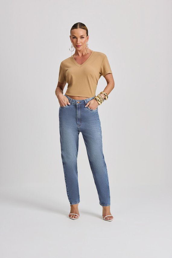 Calça Feminina Dallas Mom com Cintura Alta Cigarrete - IDX20209