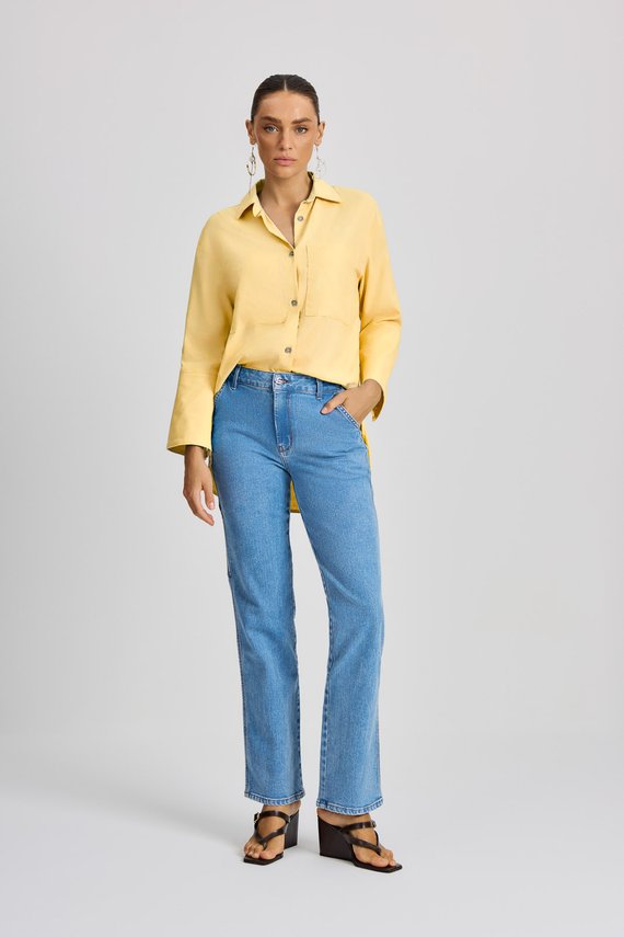 Calça Feminina London Reta com Cintura Média Tradicional - IDX20215a