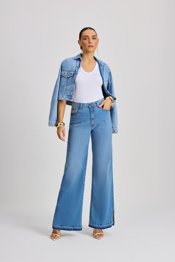 Calça Feminina Munique Wide Leg com Cintura Alta Tradicional - IDX20219