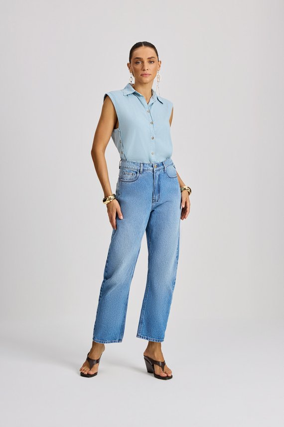 Calça Feminina Dallas Mom com Cintura Alta Cigarrete - IDX20221