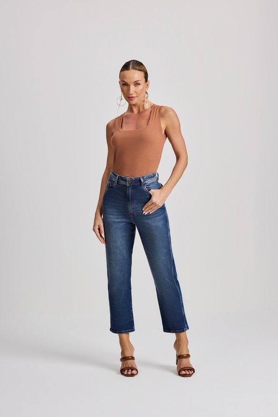 Calça Feminina Miami Reta com Cintura Alta Cigarrete - IDX20246