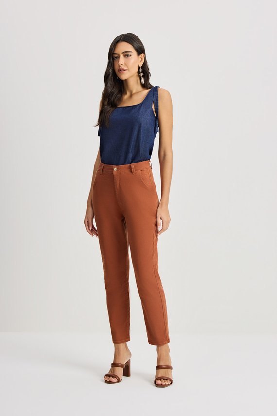 Calça Feminina Dallas Mom com Cintura Alta Cigarrete - IDX20250.MAR