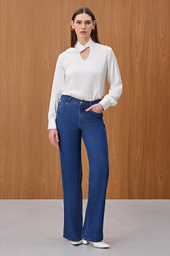 Calça Feminina Berlim Reta Cintura Alta Tradicional - IDX20325