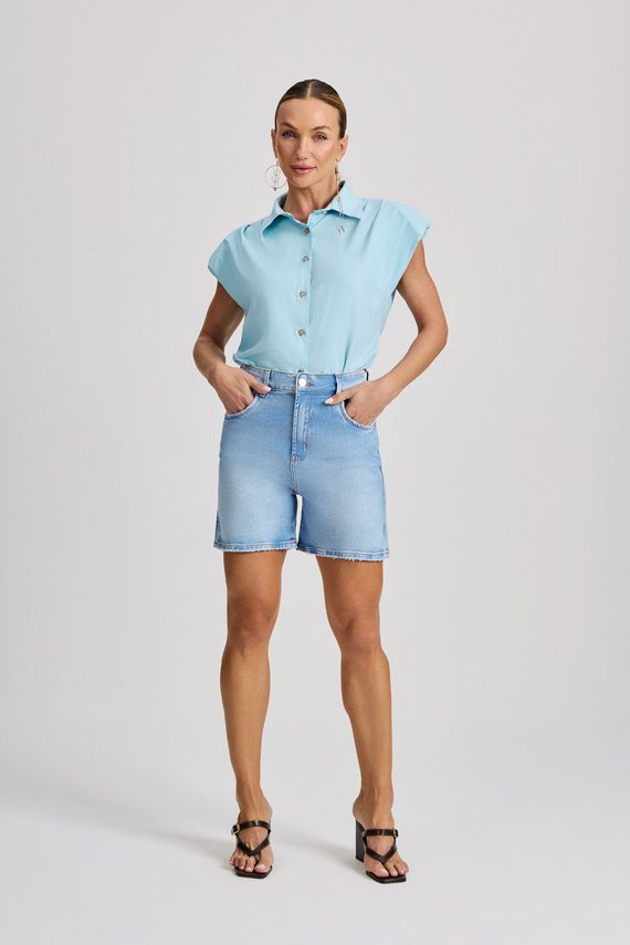 Bermuda Feminina Nina Solta com Cintura Média Média - IDX4057