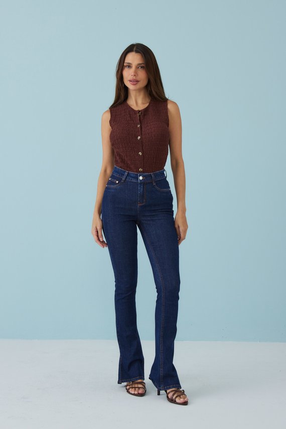 Calça Jeans Feminina New-Boot-Cut Tradicional Cintura Média - DZ21420