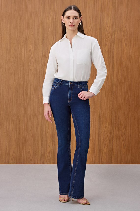 Calça Feminina Amsterdam Flare Cintura Alta Tradicional - IDX20254