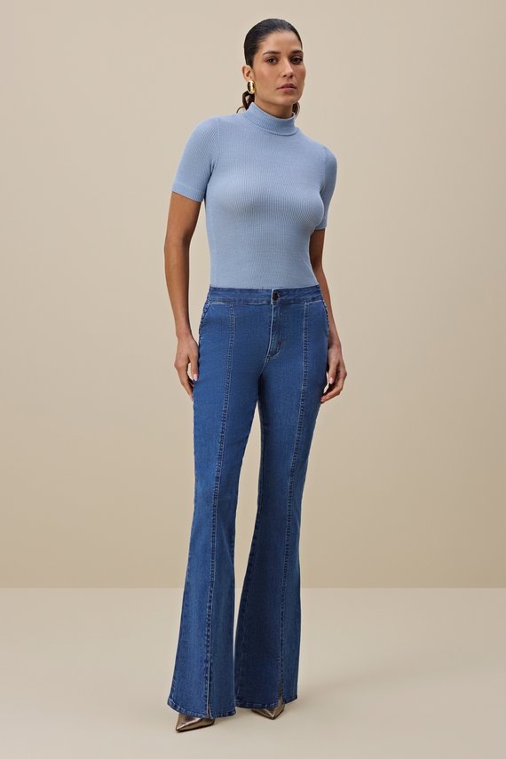 Calça Feminina Amsterdam Flare 26 Cintura Alta Petit - IDX20298