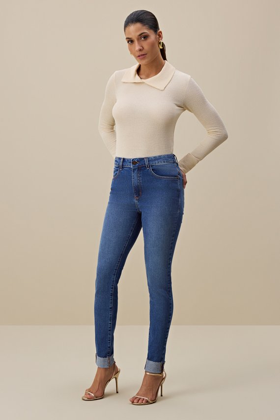 Calça Feminina London Skinny Cintura Media Twiggy - IDX20330