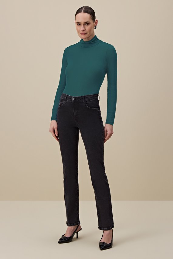 Calça Feminina London Reta Cintura Média Tradicional - IDX20291