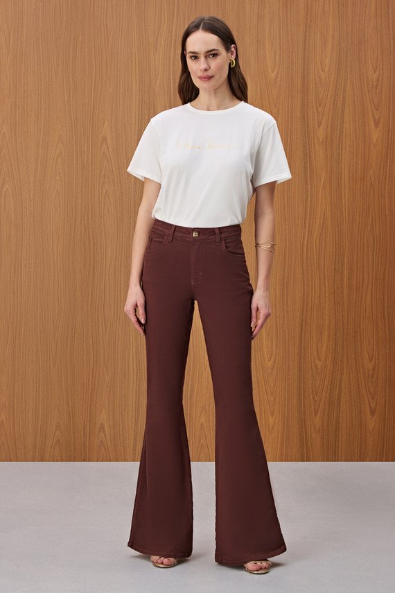 Calça Feminina Flare Amsterdam Super Flare Cintura Alta  - IDX20284.CAF