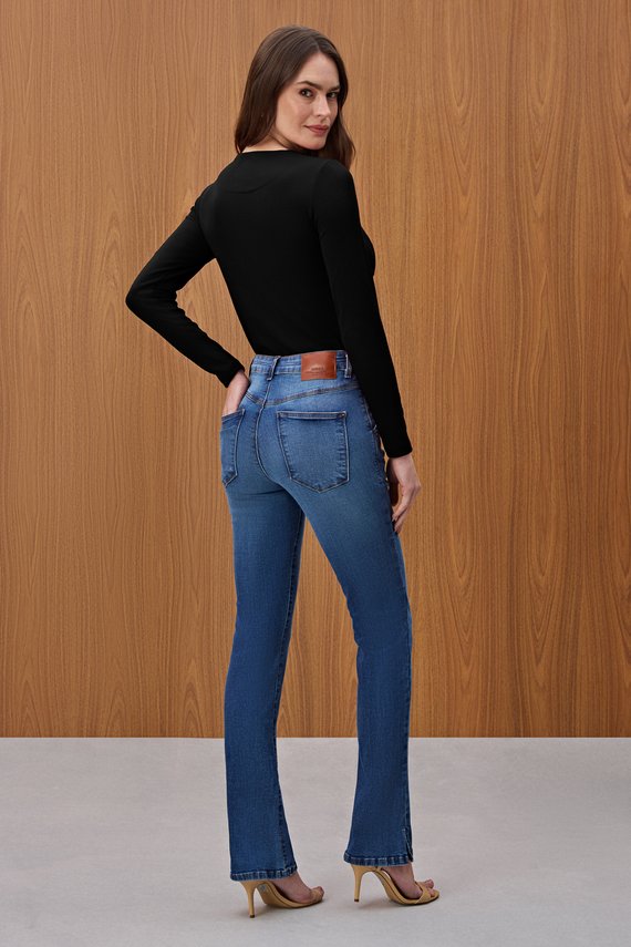 Calça Feminina Amsterdam Boot Cut Cintura Alta- IDX20262