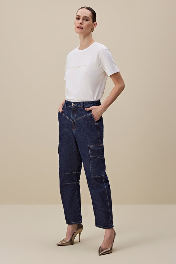 Calça Feminina Atlanta Barril Cintura Media Cigarrete - IDX20306