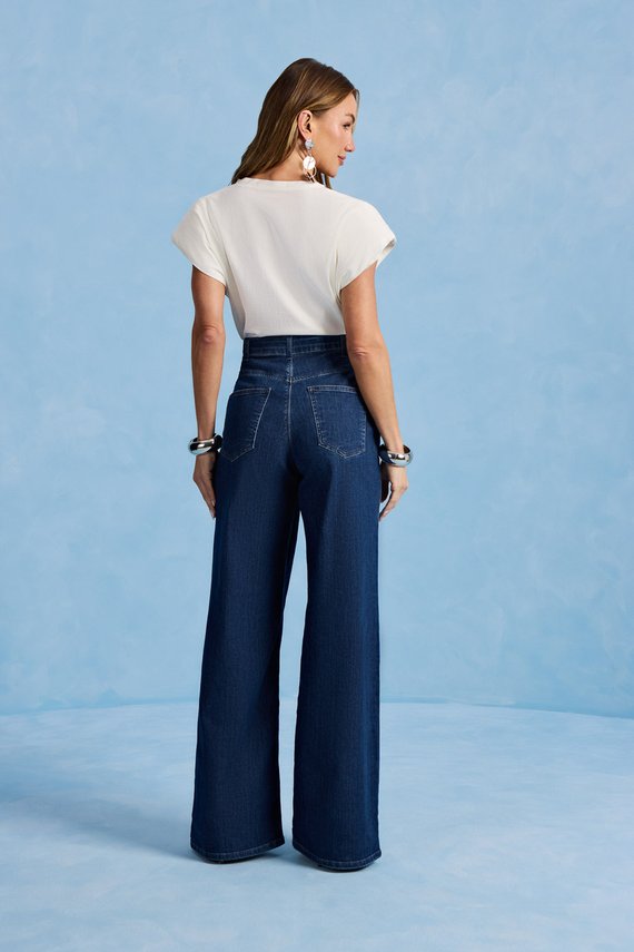 Calça Feminina Munique Wide Leg com Cintura Alta Tradicional - IDX20183
