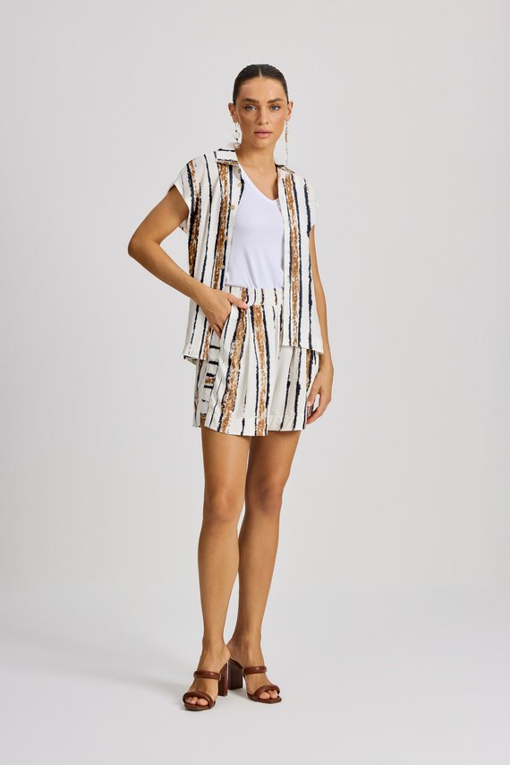 Shorts Feminino Solto com Cintura Alta Curto - IDX4050