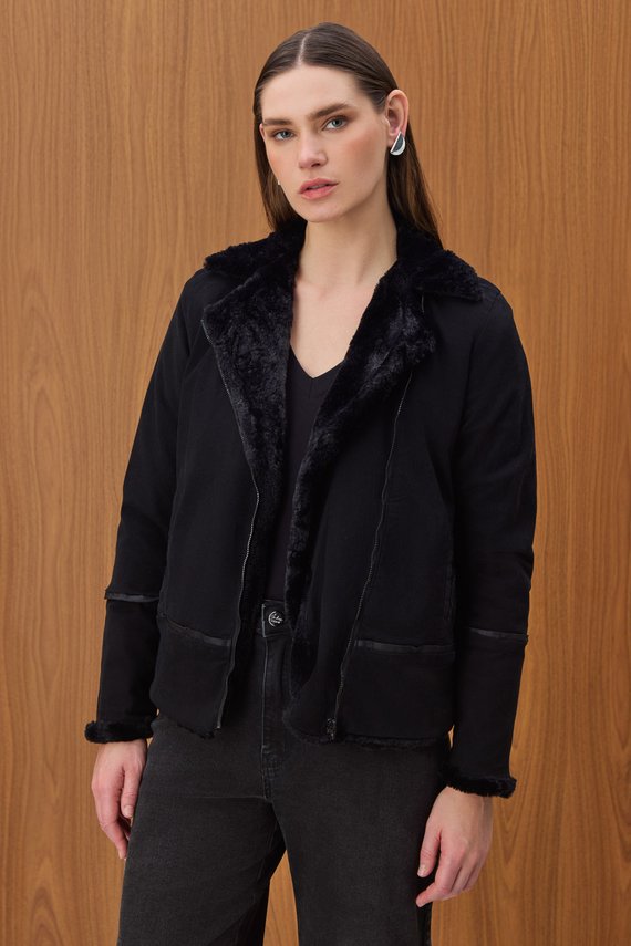 Jaqueta Feminina Solta Manga Longa Cropped  - IDX9048