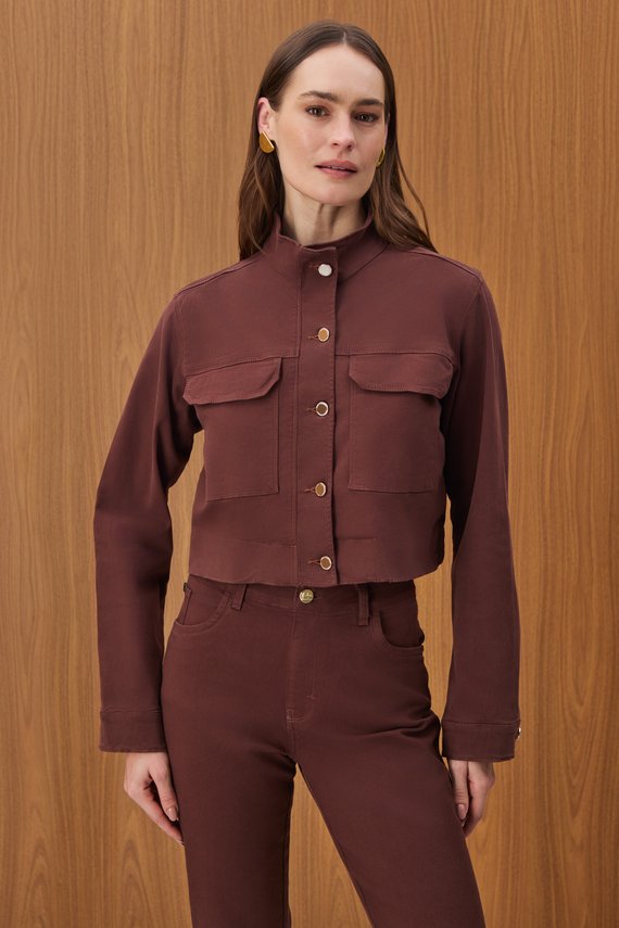 Jaqueta Feminina Solta Manga Longa Cropped  - IDX9052.CAF