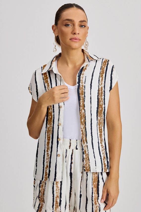 Camisa Feminina Solta sem Mangas Tradicional - IDX11029