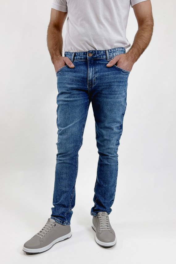 Calça Masculina Slim Reta com Cintura Média Tradicional - IDX20235