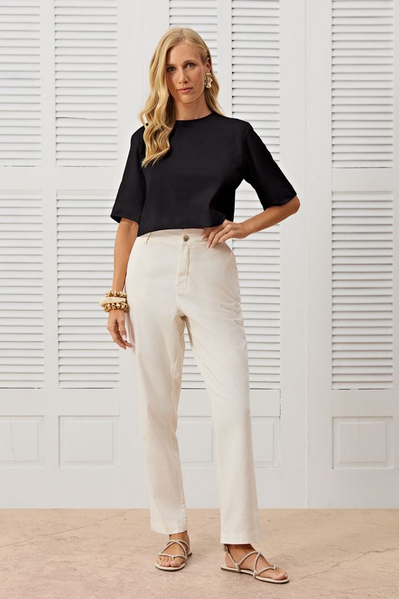 Calça Feminina Siena Alfaiataria Cintura Alta Tradicional - IDX20356