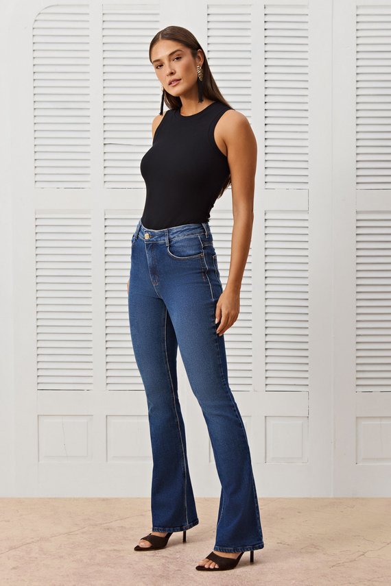 Calça Feminina Amsterdam Flare 23 Cintura Alta - IDX20425
