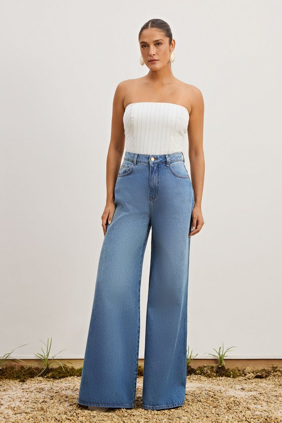Calça Feminina New York Ballon Cintura Alta Alongada - IDX20373