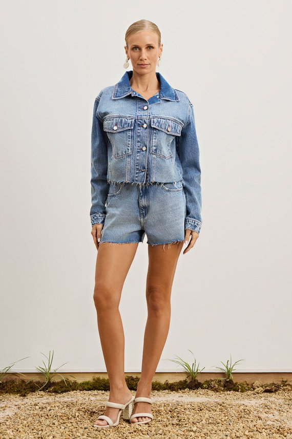 Shorts Feminino Mom Solto Cintura Alta Curto - IDX4091