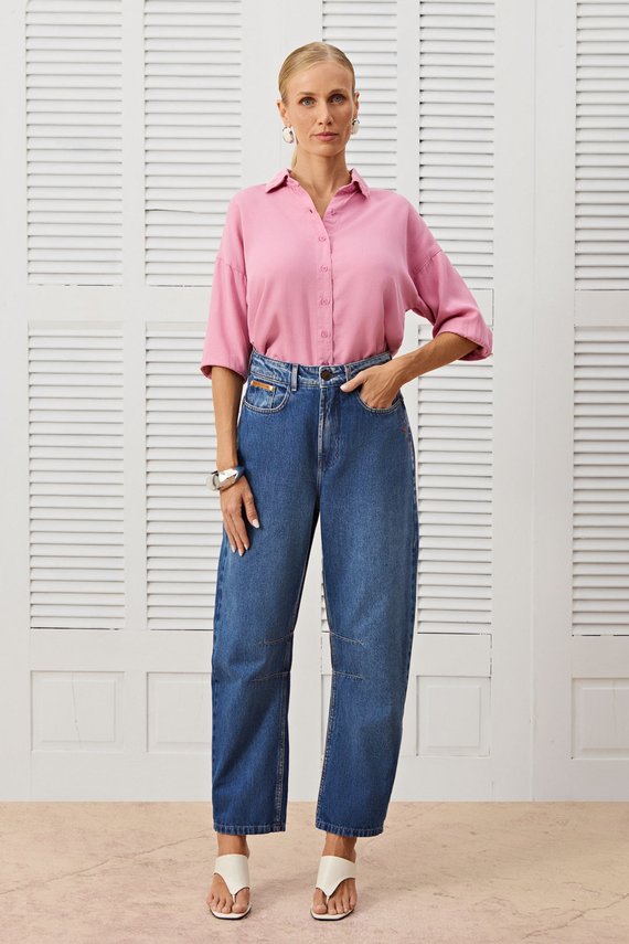 Calça Feminina Atlanta Barril Cintura Alta Cigarrete - IDX20398
