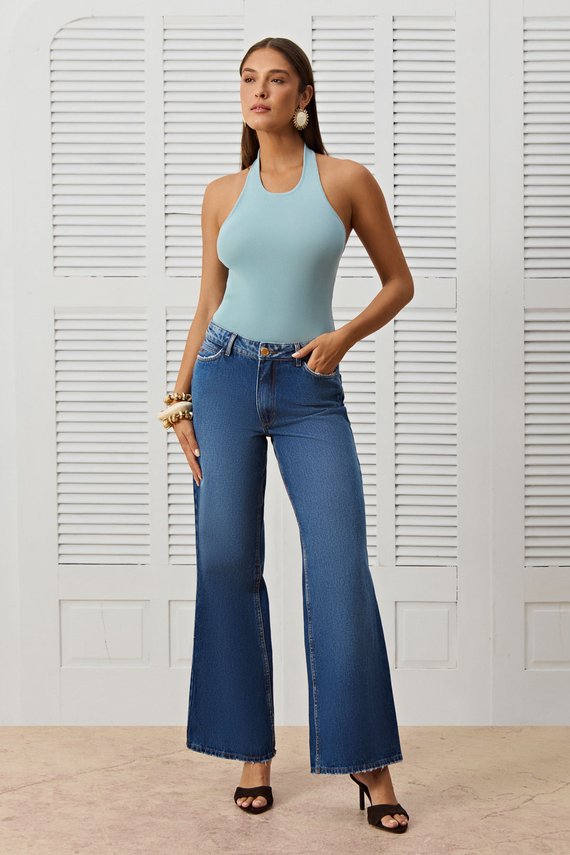 Calça Feminina Munique Wide Leg Cintura Media Tradicional - IDX20412