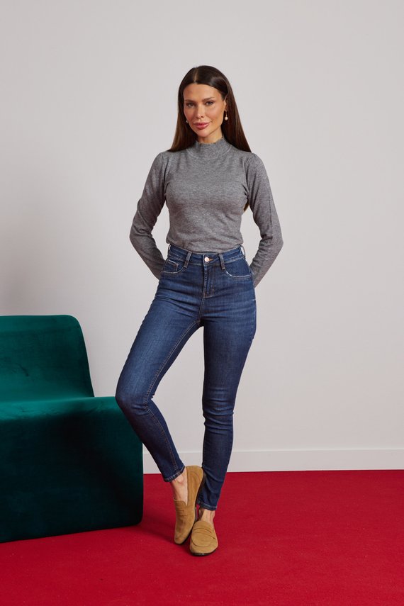 Calça Jeans Feminina Skinny Cigarrete Cintura Média - DZ21410