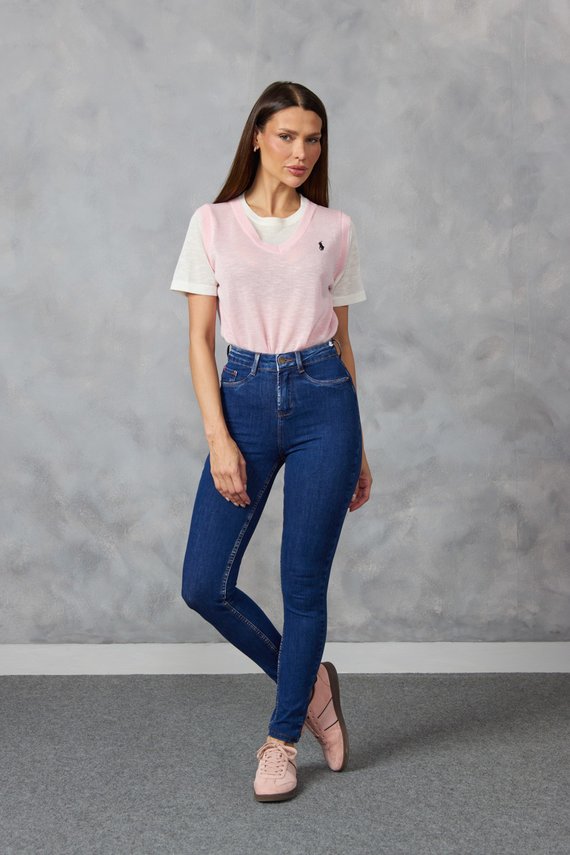 Calça Jeans Feminina Skinny Cigarrete Cintura Média - DZ21364