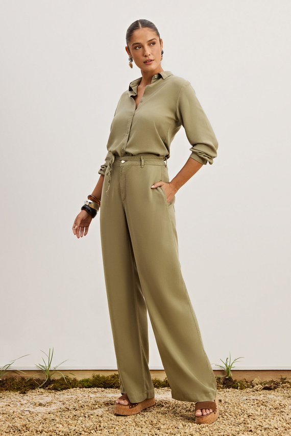 Calça Feminina Charlote Pantalona Cintura Alta Tradicional - IDX20432