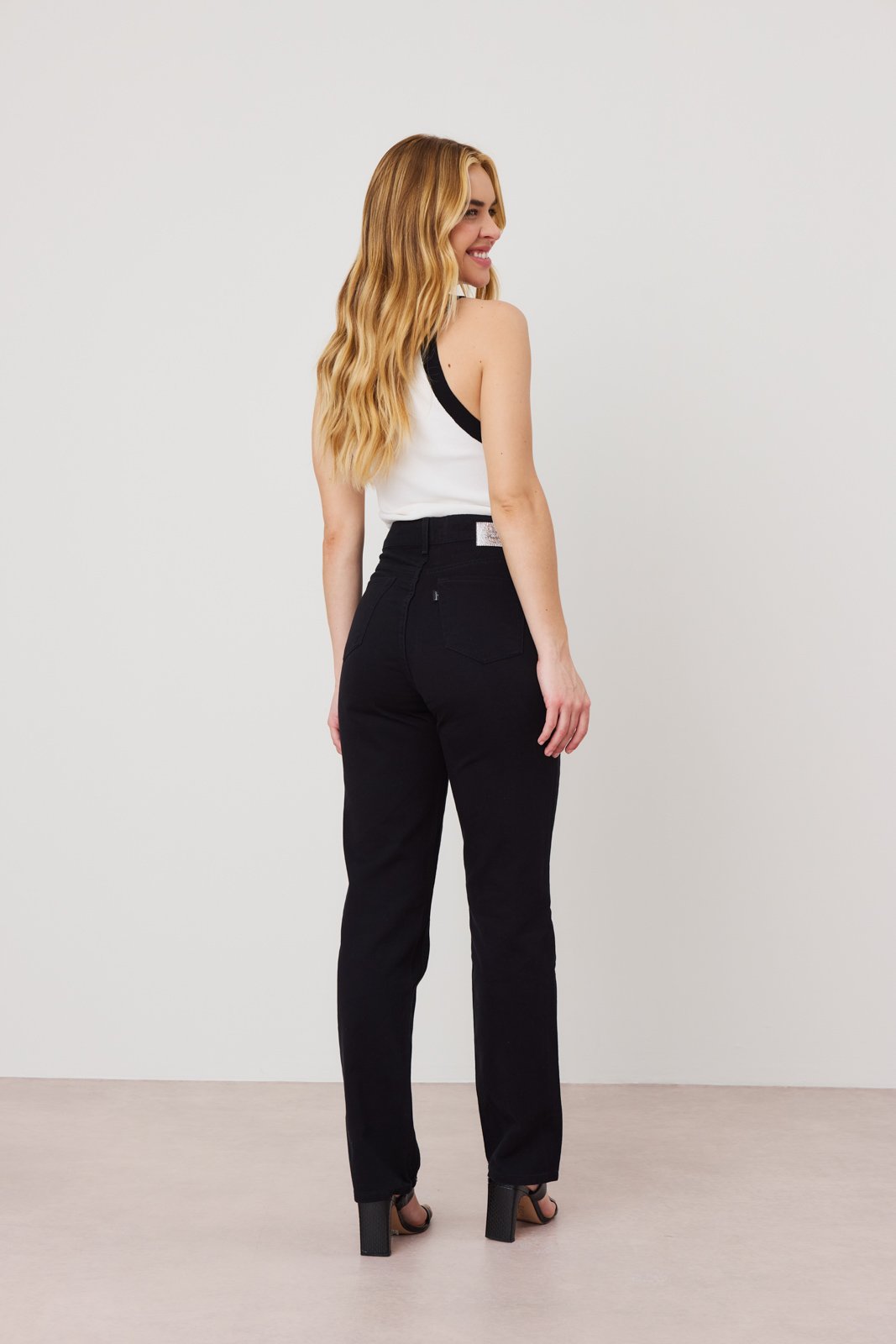 dz21230 pre alg calca jeans feminina reta tradicional cintura alta costas 1